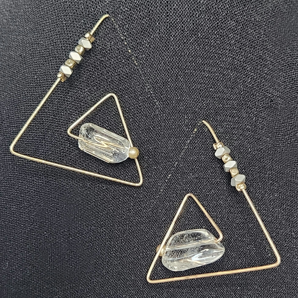 Cloie Metal Glass Bead Dangle Earrings